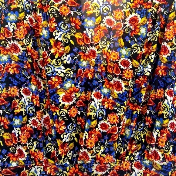 Free People - All Dolled Up Black Floral Print Mesh Long Sleeve Crop Top Size XS - Picture 9 of 15